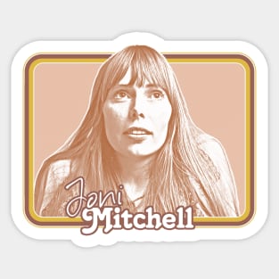 Joni Mitchell // Retro 1970s Style Fan Art Design Sticker